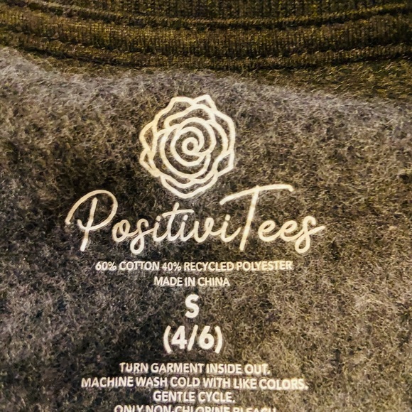 Positive Tees Sweatshirt Gray Size S 4/6 NWT - Picture 3 of 4